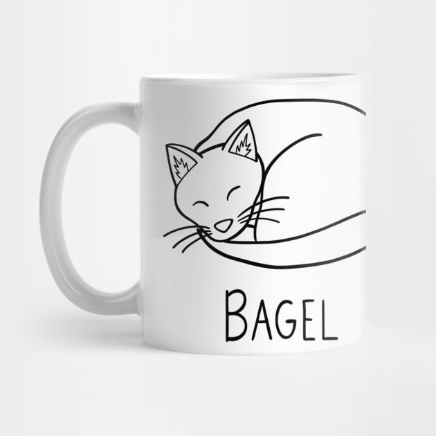 Cat bagel by carolinewillustration